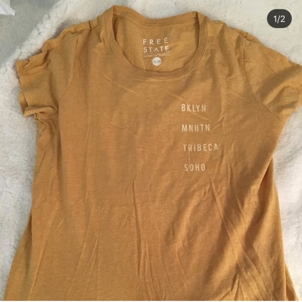 New York cities mustard t-shirt